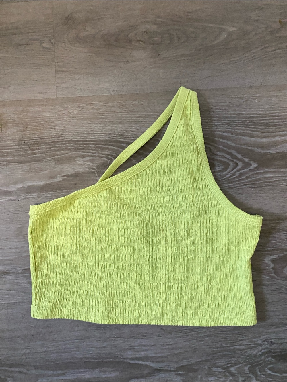 American Eagle Outfitters One-Shoulder Ribbed Crop Top in Green